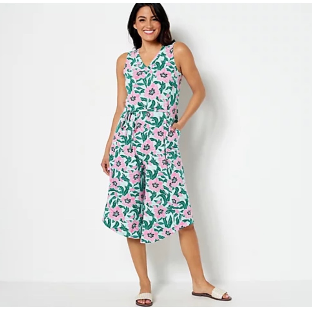 AnyBody V-Neck Gaucho Jumpsuit